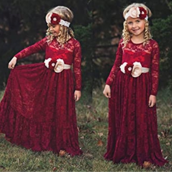 Other - 𝅺Lace long elegant dress sz 6 without belt